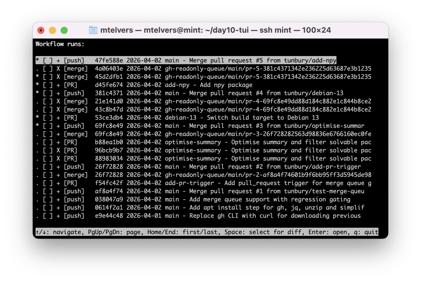 Day10 TUI Results Tool